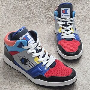 Champion 3 on 3 High Top Sneakers Red Blue Multicolor CPS10738M Size 10 M